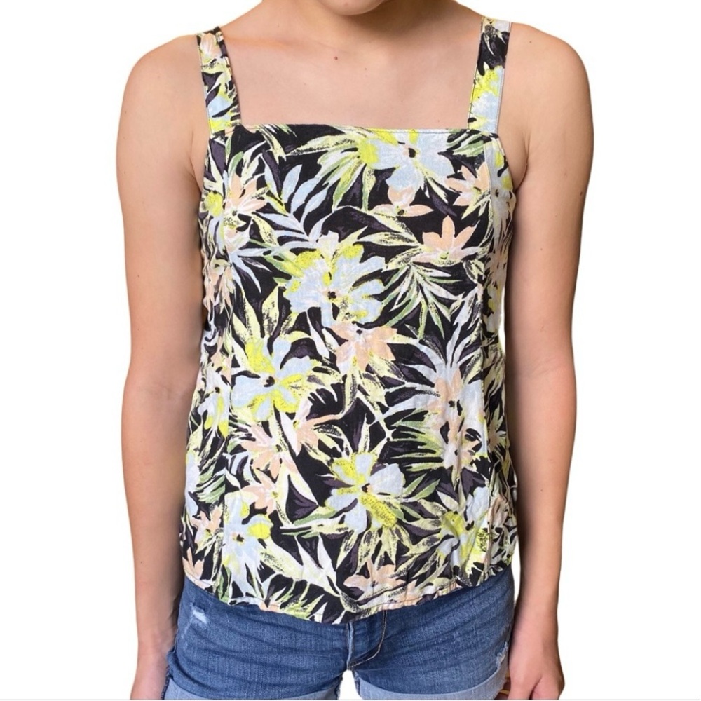 Volcom Girls Tropical Floral Black Top